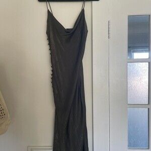 Khaki And Green Slinky Dress E 78 B